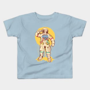Colorful Astronaut who are Standing and Saluting Kids T-Shirt